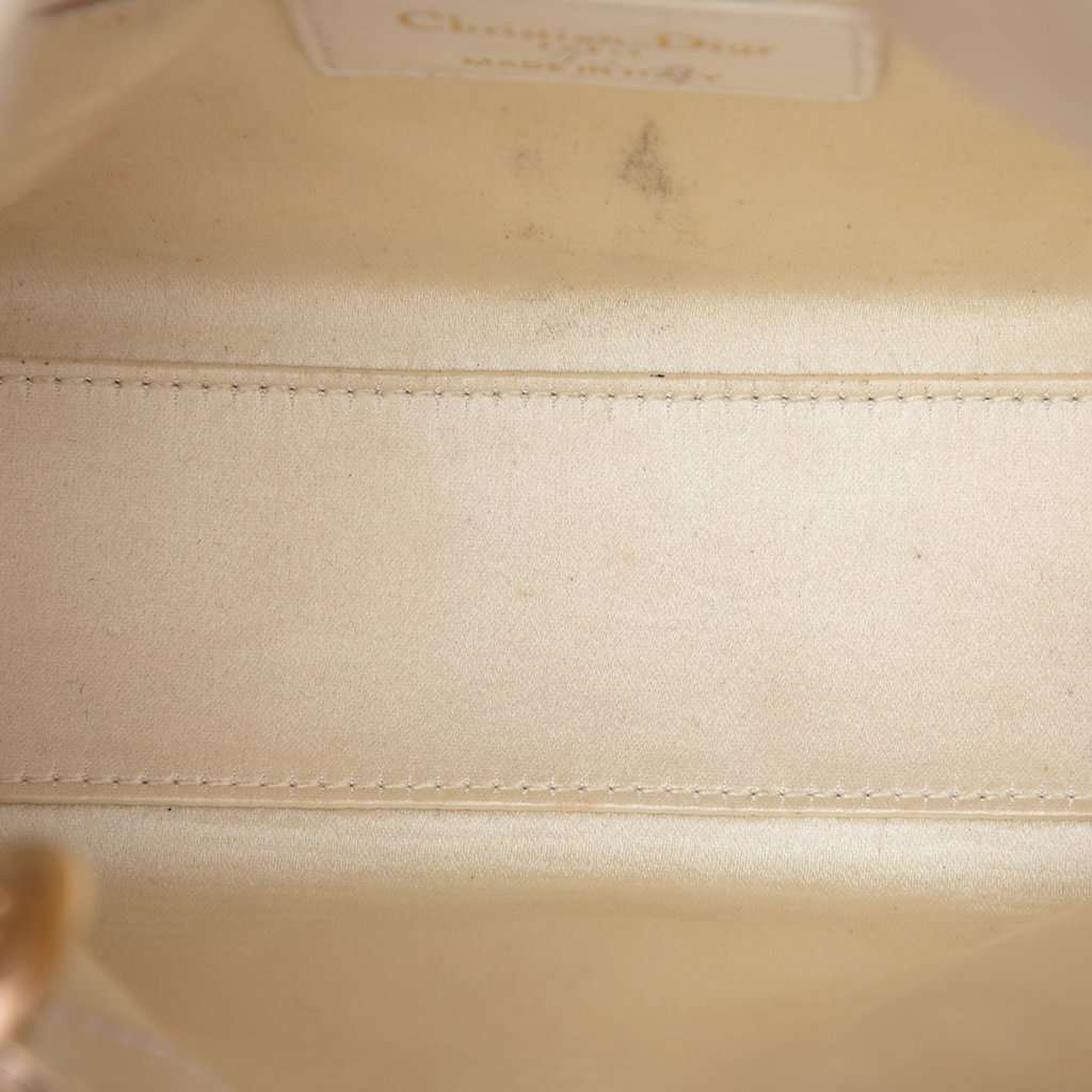 Dior Mini Satin Cannage Crystal Embellished Lady Dior White Very good - Model View