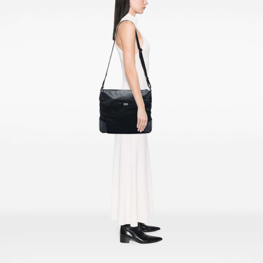 Gucci Guccissima Trimmed Canvas Crossbody Black Very good - Box View