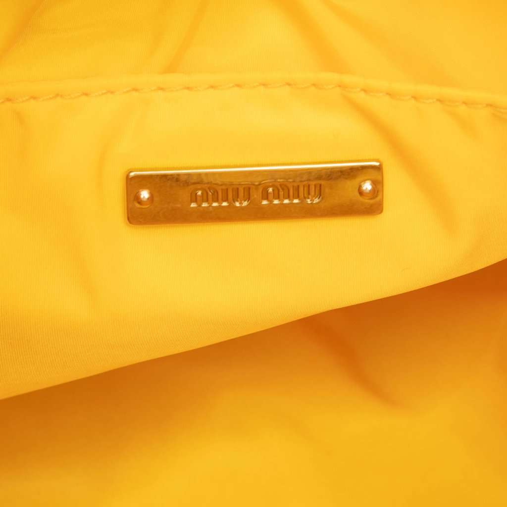 Miu Miu Matelasse Tessuto Wander Hobo Yellow Very good - Box View