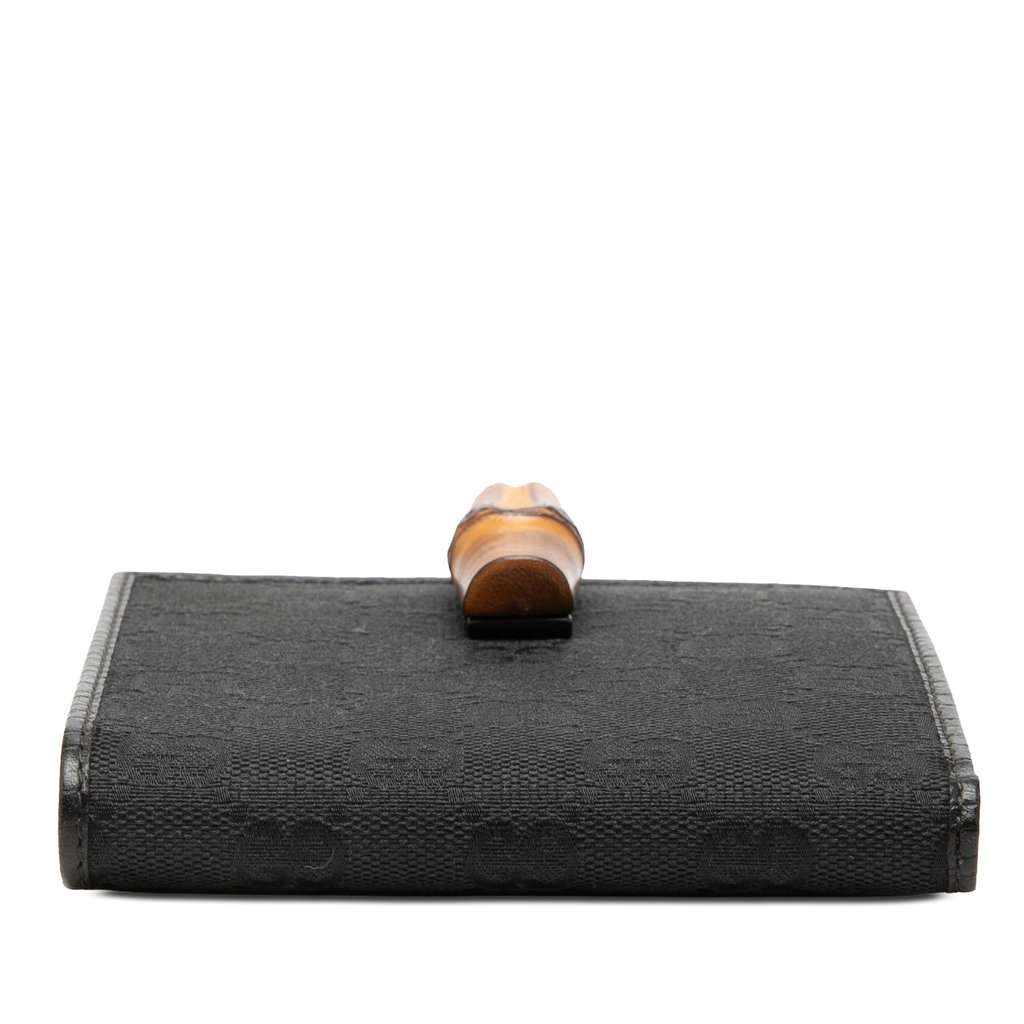 Gucci GG Canvas and Leather Bamboo Compact Wallet Black Very good - Inside View