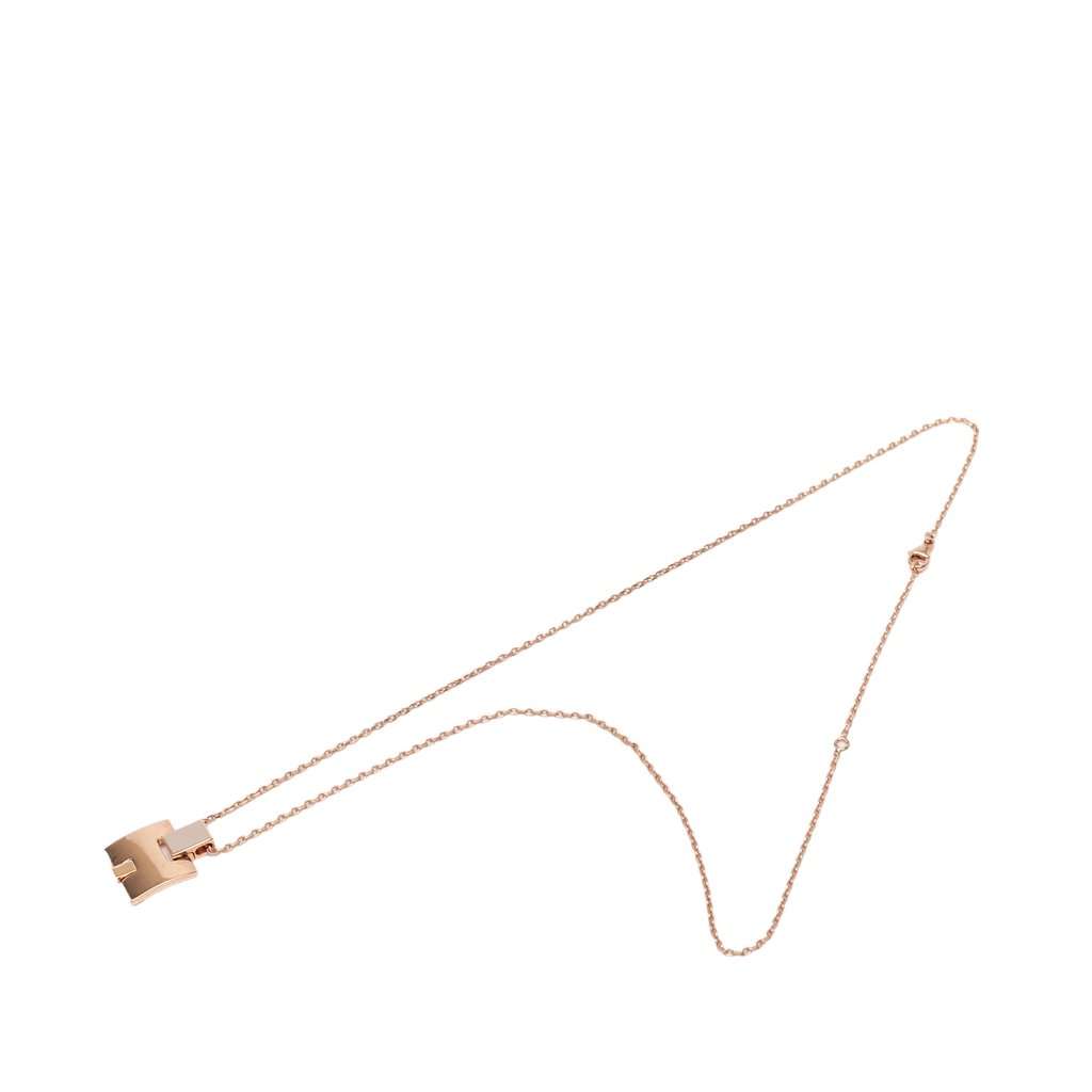 Hermès Gold Plated and Enamel Eileen Pendant Necklace Gold Metal Very good - Model View