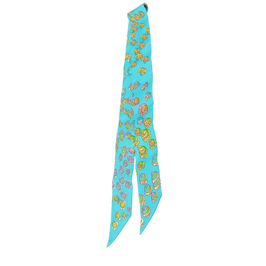 Hermès Rencontre Oceane Silk Twilly Scarf Blue Very good - Front View