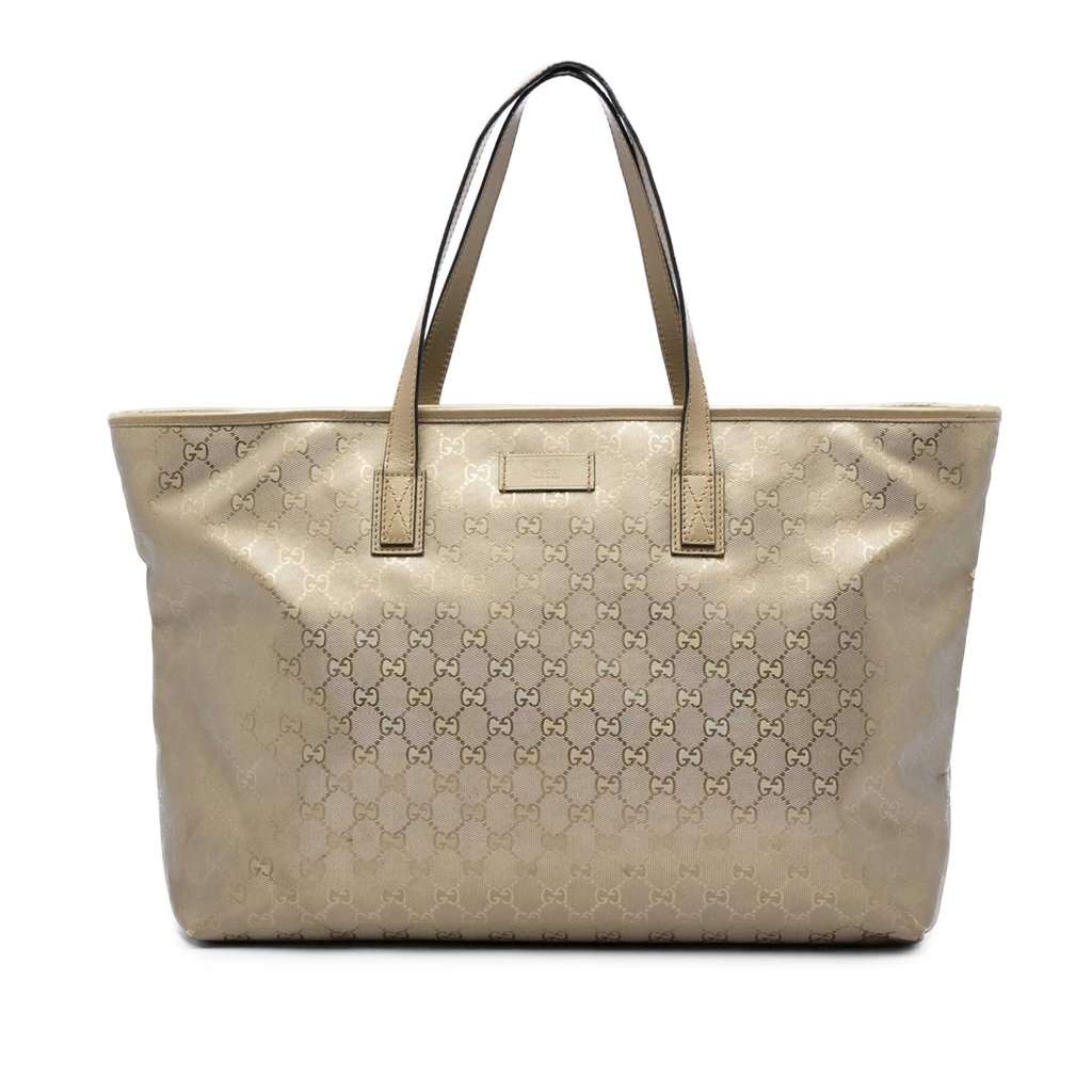Gucci Large GG Imprime Tote Gold Very good - Front View