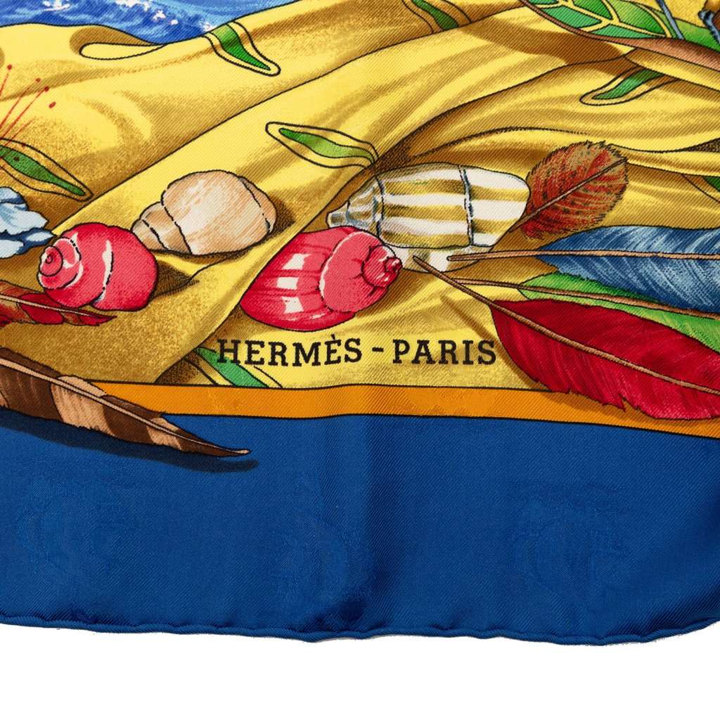 Hermès Christophe Colomb Decouvre L Amerique Silk Scarf 90 Blue Very good - Box View