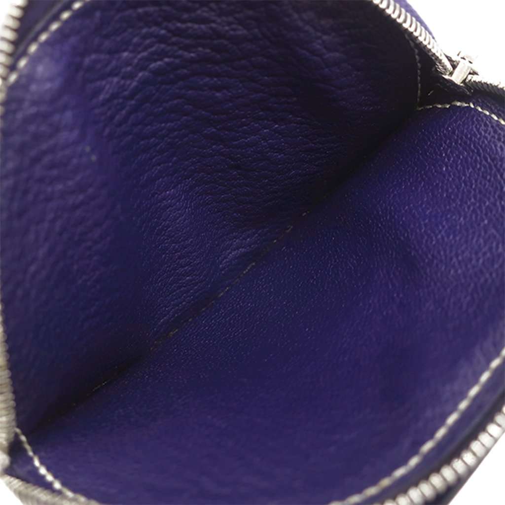 Hermès Chevre Mysore In The Loop Coin Pouch Blue Leather Very good condition - Box View