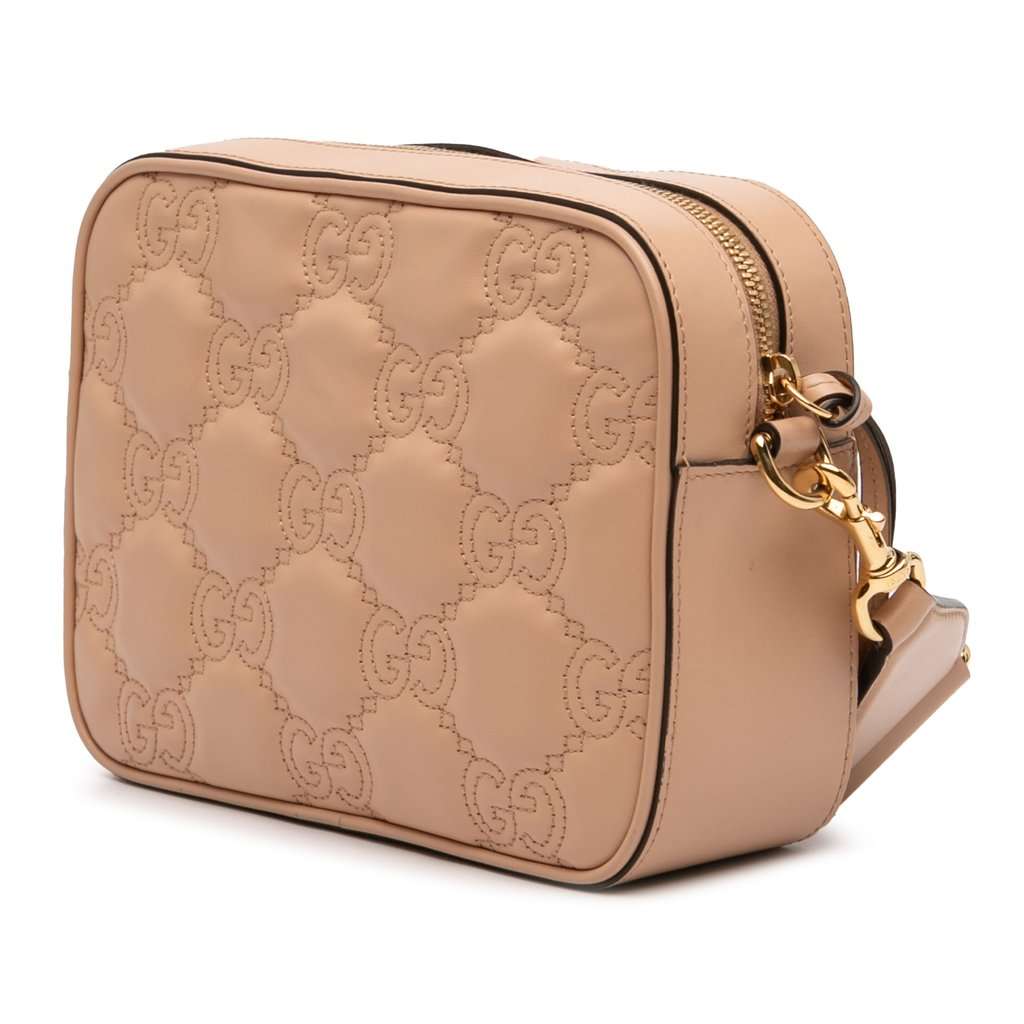 Gucci Small GG Matelasse Calfskin Crossbody Beige Leather Very good - Back View