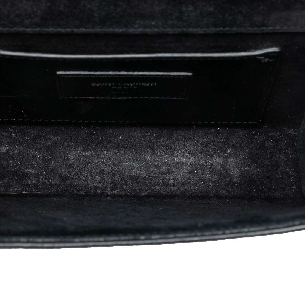 Saint Laurent Small Croc Embossed Leather Monogram Kate Tassel Crossbody Black Leather Very good condition - Model View