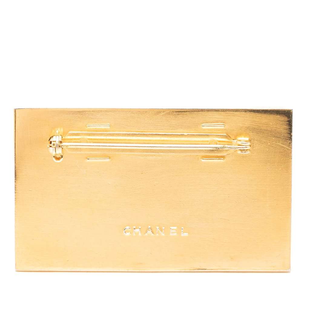 Chanel Gold Plated CC Plate Brooch Gold Metal Very good condition - Inside View