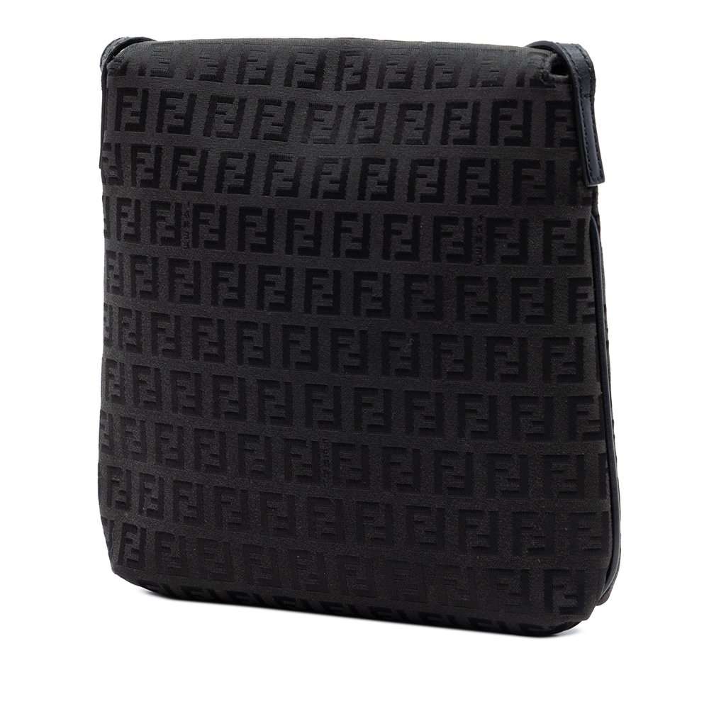 Fendi Zucchino Canvas Crossbody Black Very good condition - Back View