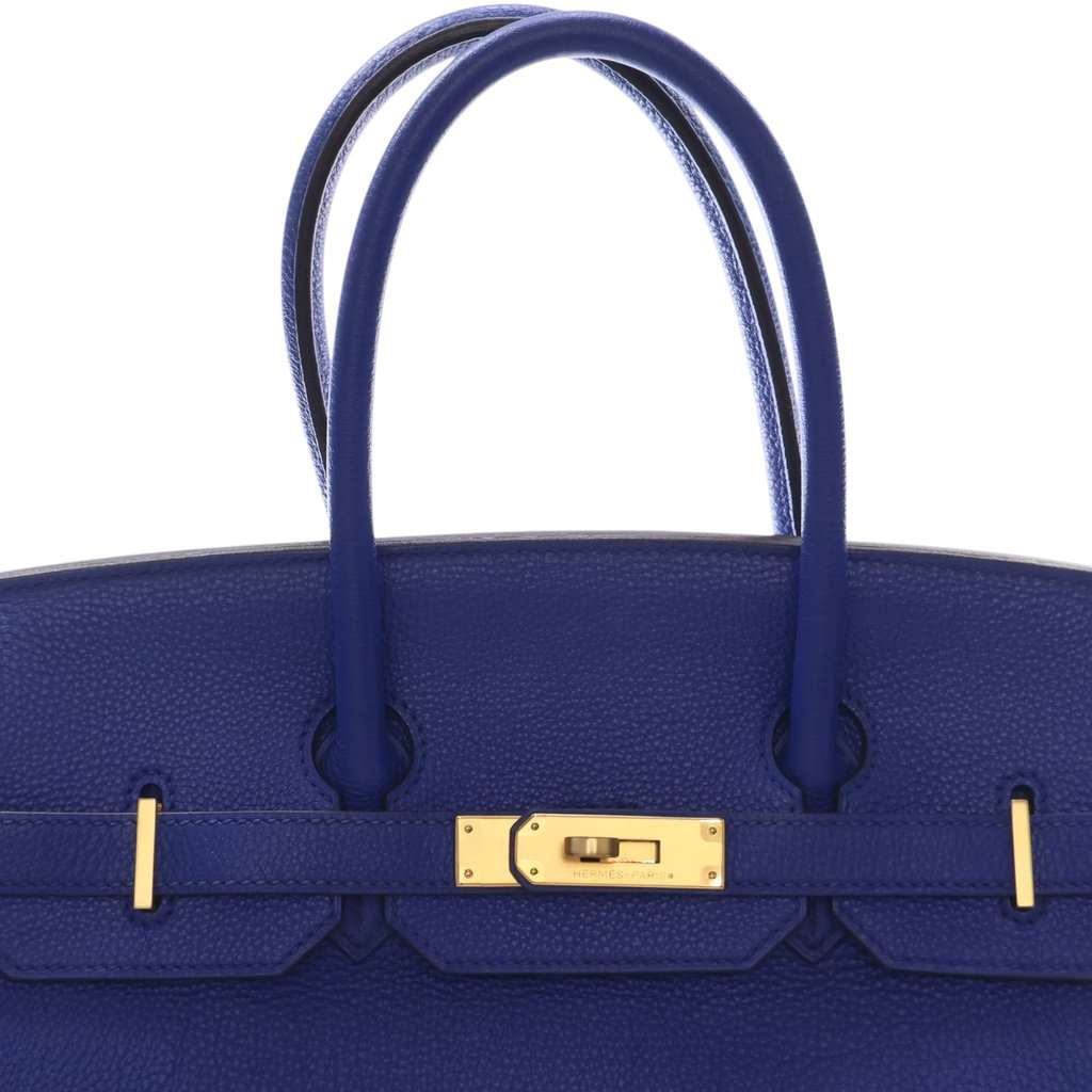 Hermès Togo Birkin Retourne 35 Blue Leather Very good condition - Box View