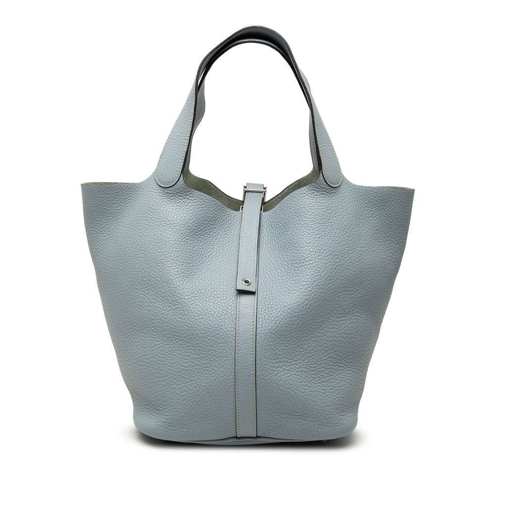 Hermès Clemence Picotin Lock 22 Blue Leather Very good condition - Front View
