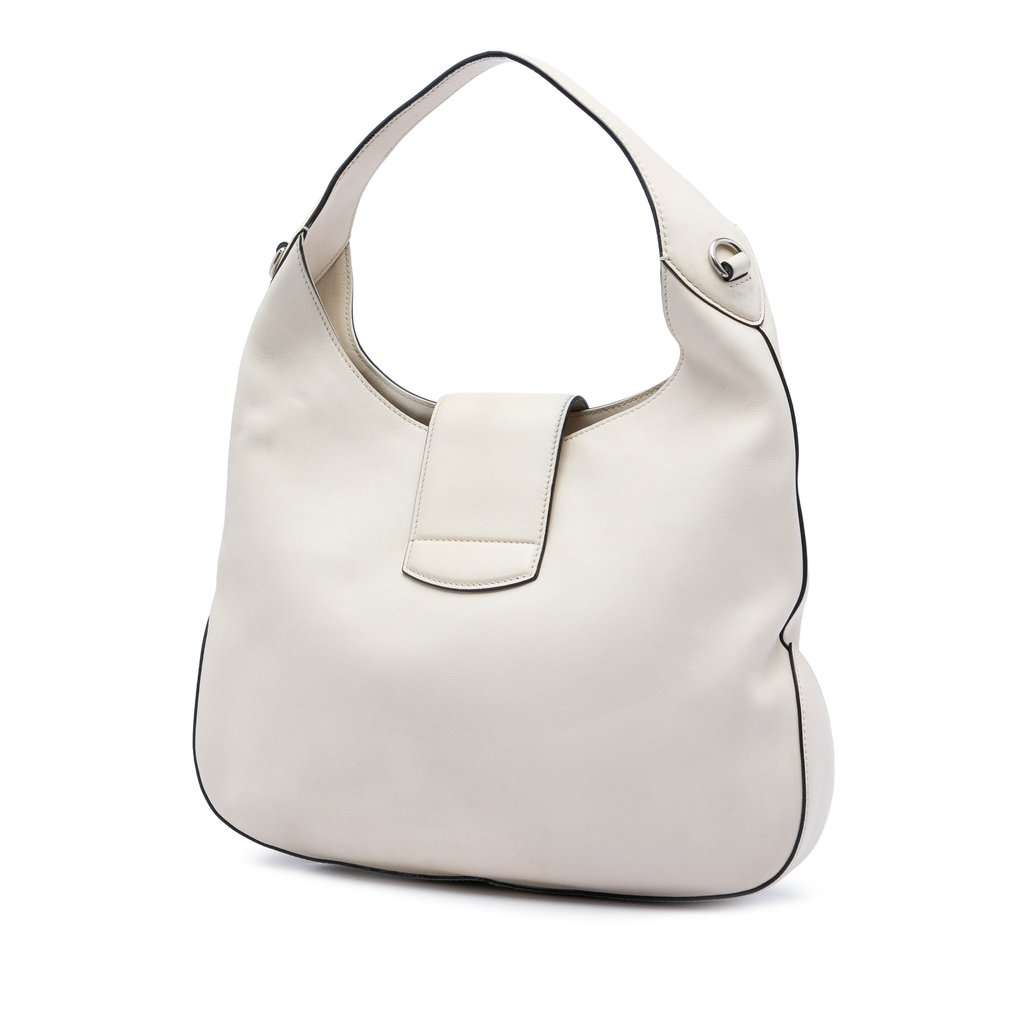 Gucci Calfskin Dionysus Web Satchel White Leather Very good - Back View