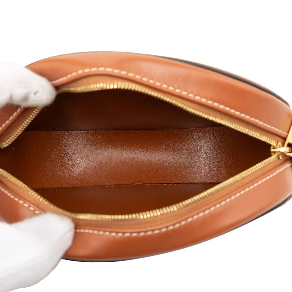 Celine Small Calfskin Cuir Triomphe Oval Crossbody Brown Leather Very good condition - Model View