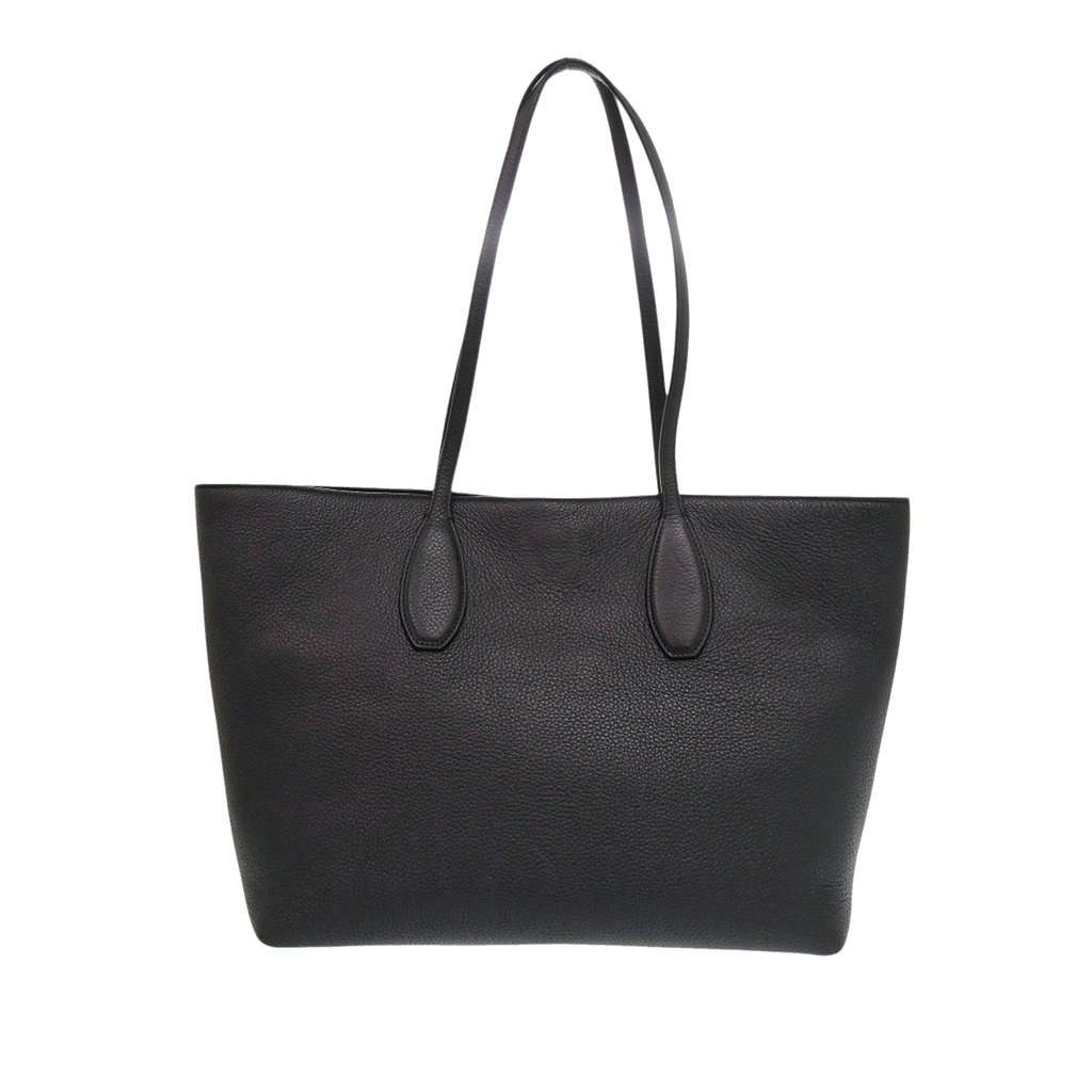 Salvatore Ferragamo Grained Calfskin Studded Gancini Tote Black Leather Very good condition - Back View