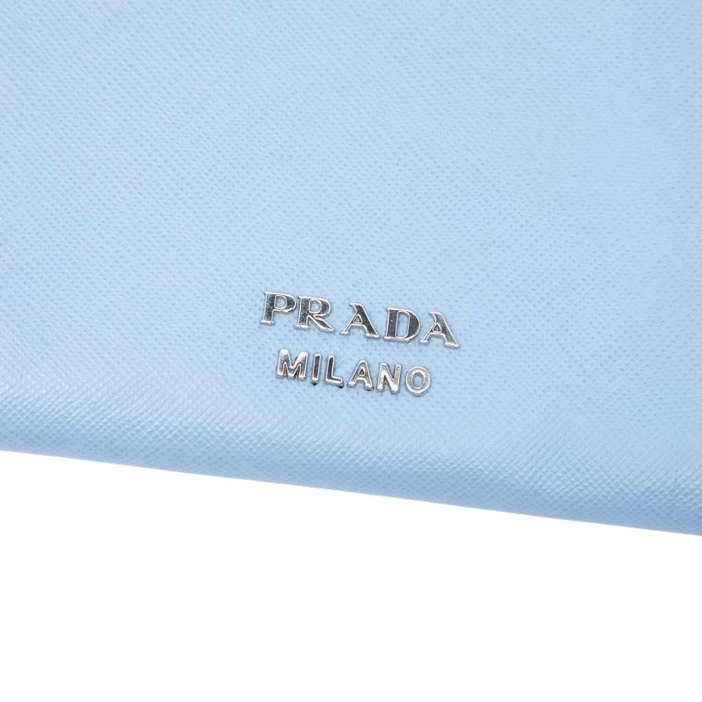 Prada Tricolor Saffiano Clutch Blue Leather Very good - Box View