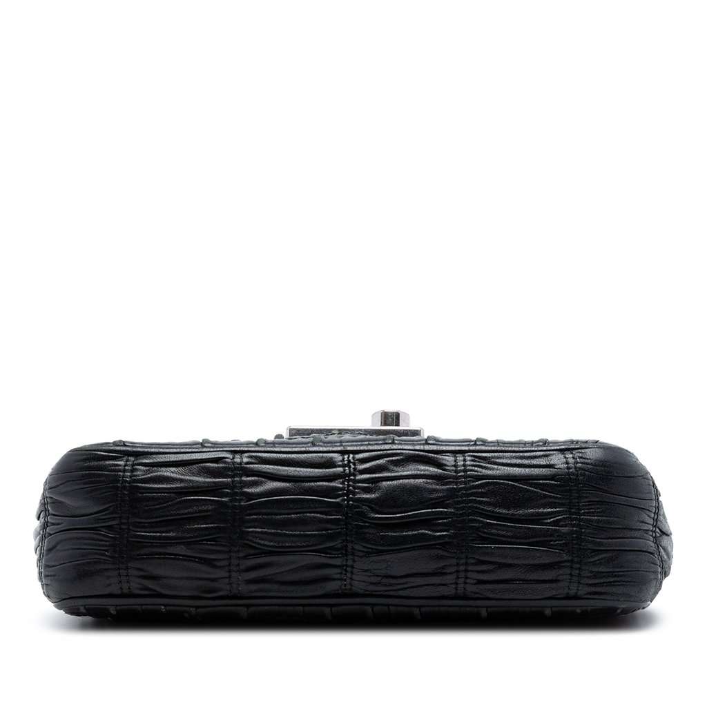 Prada Nappa Gaufre Sound Lock Shoulder Bag Black Leather Very good - Inside View