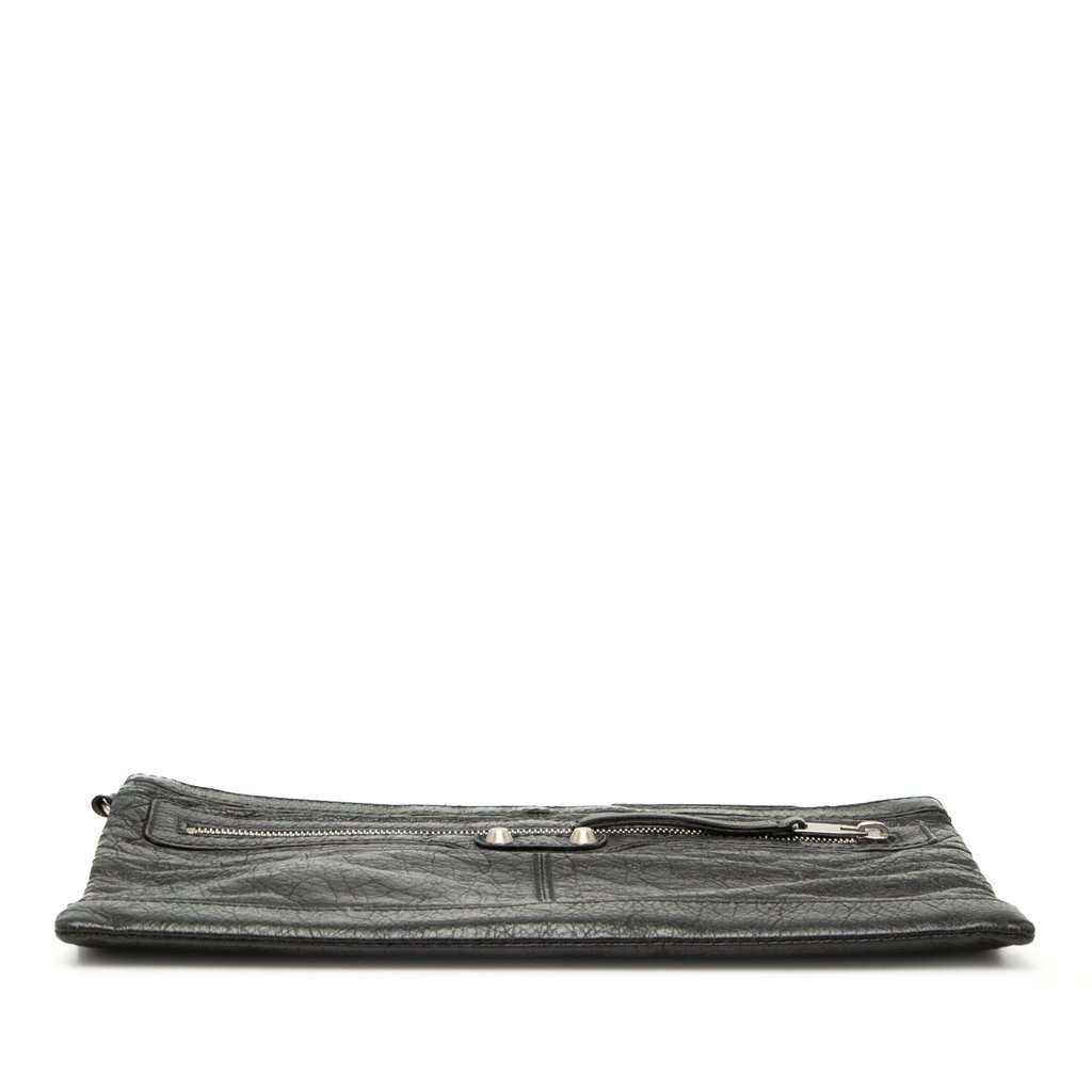 Balenciaga Lambskin Motocross Classic Clip Clutch M Black Leather Good - Inside View