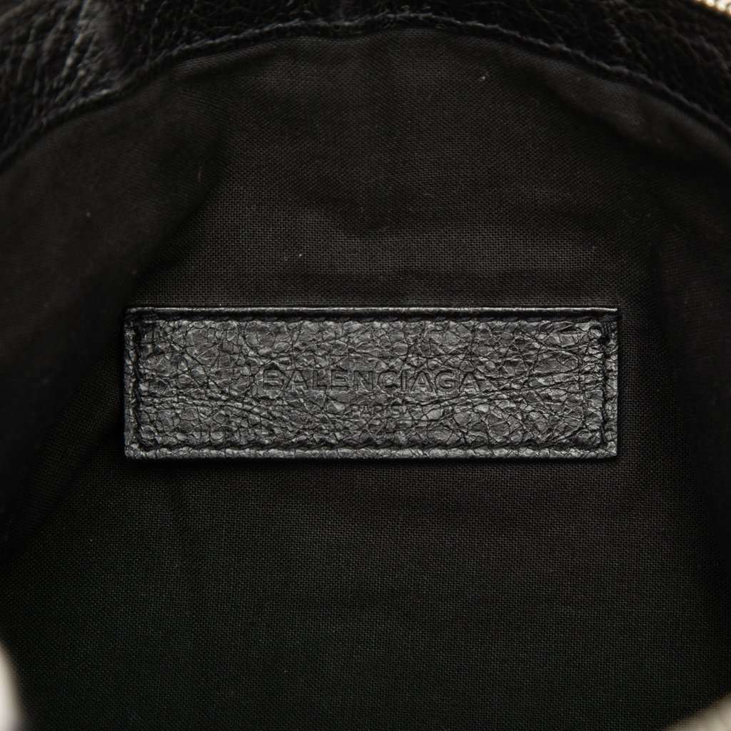 Balenciaga Lambskin Motocross Classic Clip Clutch M Black Leather Good - Box View
