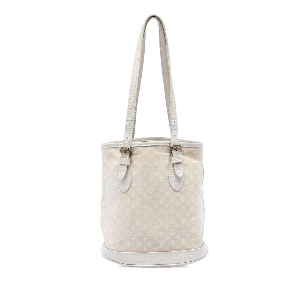 Louis Vuitton Monogram Mini Lin Bucket PM Beige Very good - Front View