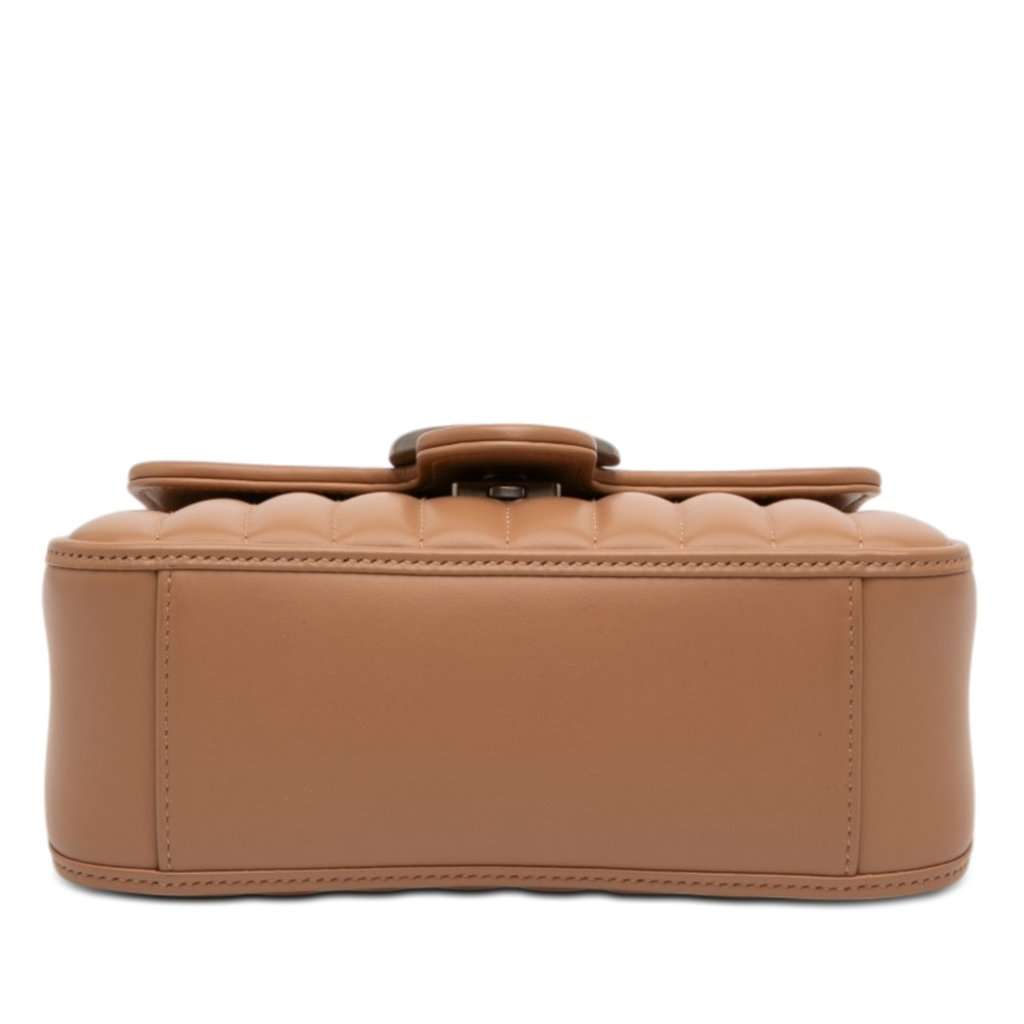 Gucci Mini GG Marmont Matelasse Calfskin Aria Top Handle Bag Brown Leather Very good - Inside View
