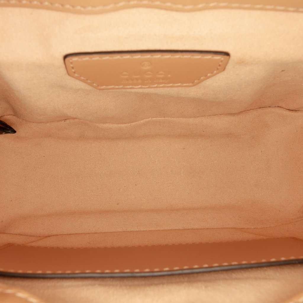 Gucci Mini GG Marmont Matelasse Calfskin Aria Top Handle Bag Brown Leather Very good - Model View