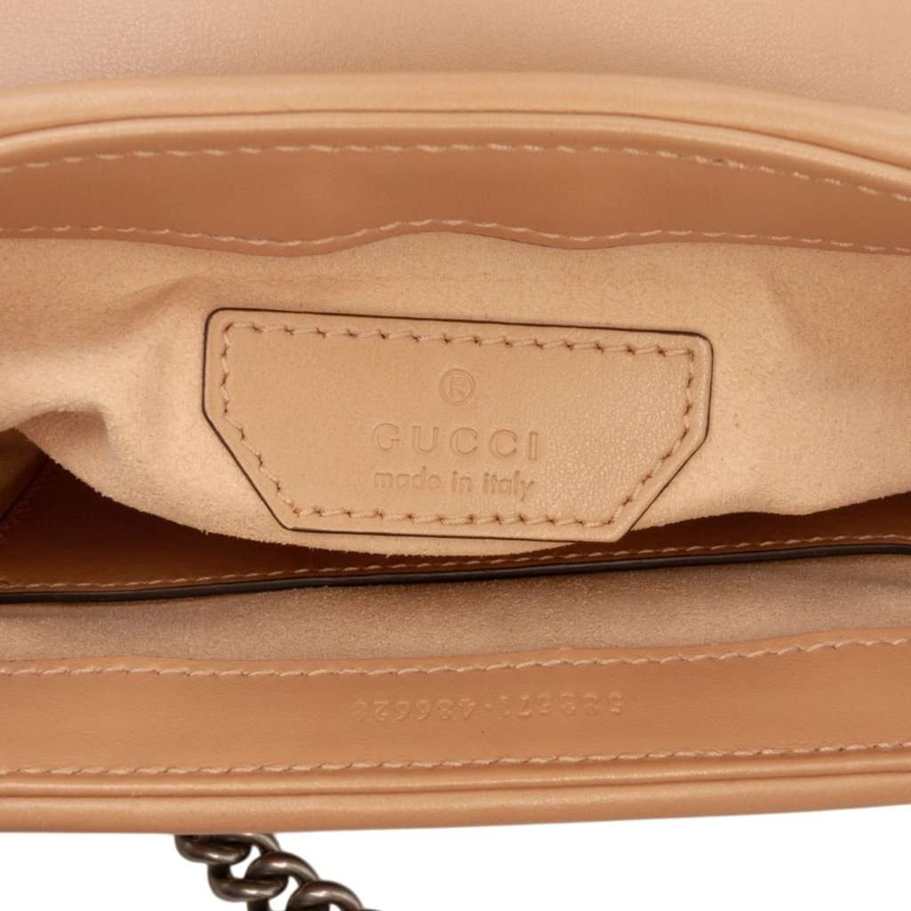 Gucci Mini GG Marmont Matelasse Calfskin Aria Top Handle Bag Brown Leather Very good - Box View
