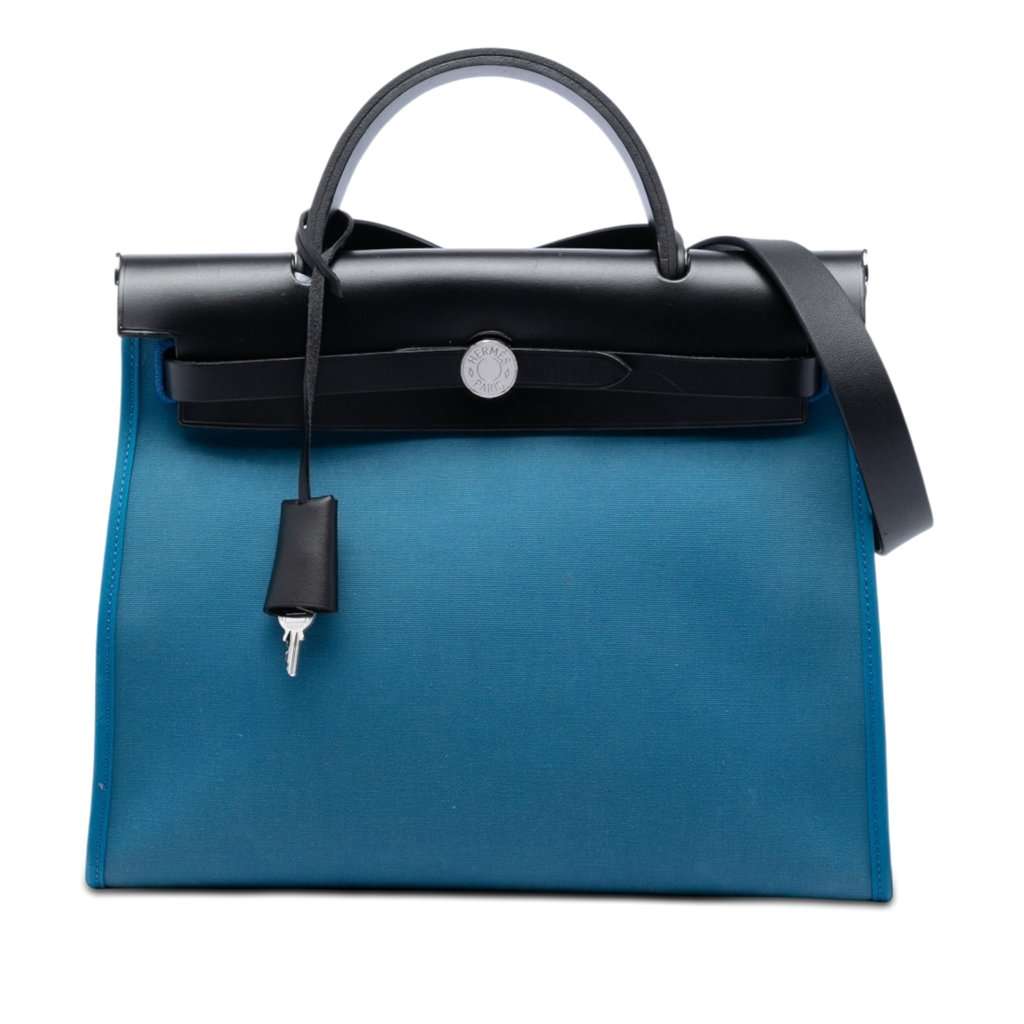 Hermès Toile Herbag Zip 31 Blue Very good condition - Front View