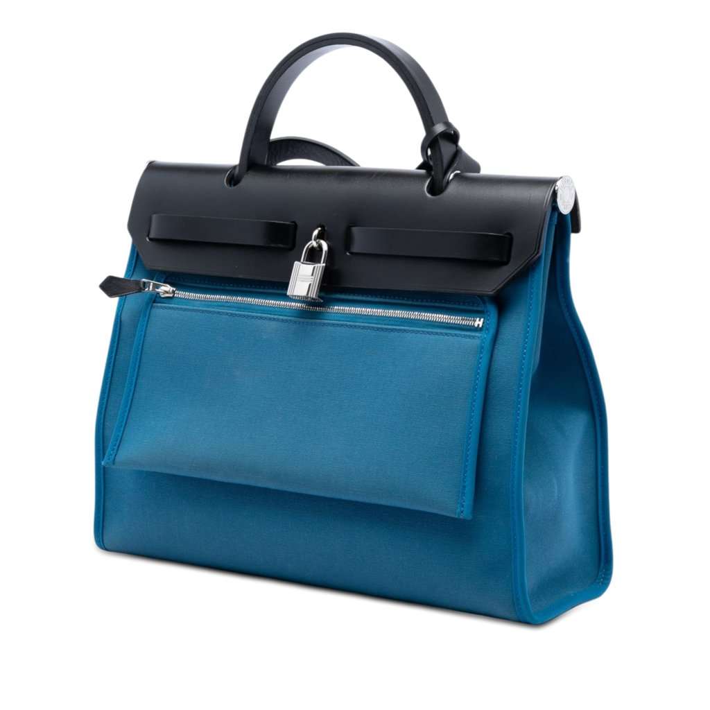 Hermès Toile Herbag Zip 31 Blue Very good condition - Back View