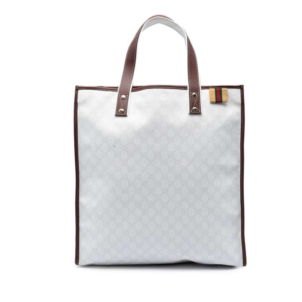 Gucci GG Supreme Web Tote White Very good - Front View