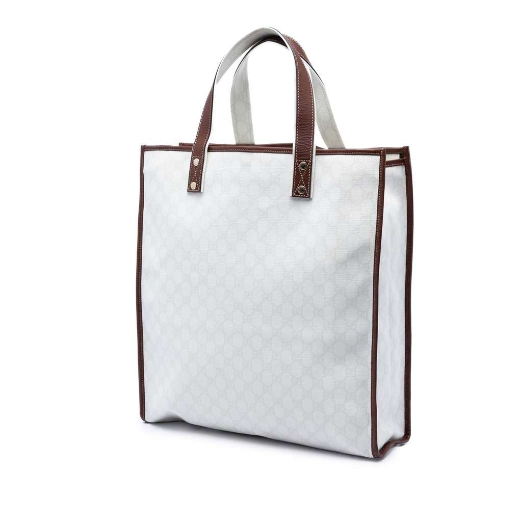 Gucci GG Supreme Web Tote White Very good - Back View