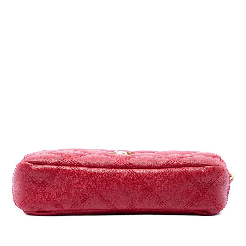 Saint Laurent Mini Quilted Lambskin Becky Double Zip Crossbody Red Leather Very good condition - Inside View