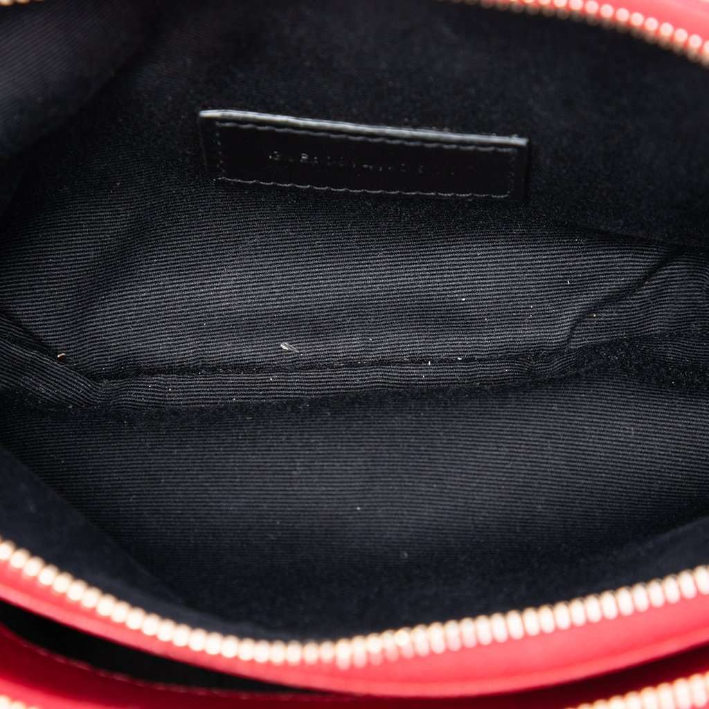 Saint Laurent Mini Quilted Lambskin Becky Double Zip Crossbody Red Leather Very good condition - Model View