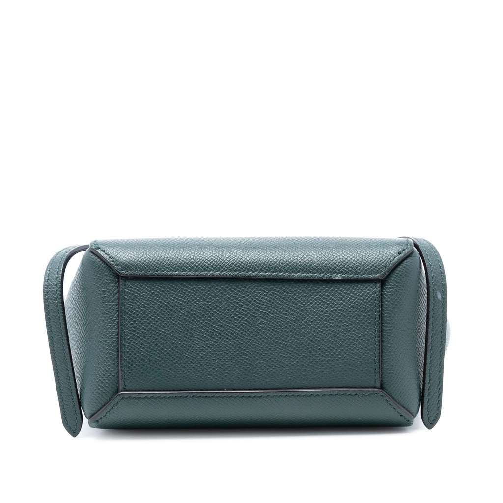 Celine Pico Grained Calfskin Belt Bag Green Leather Very good condition - Inside View