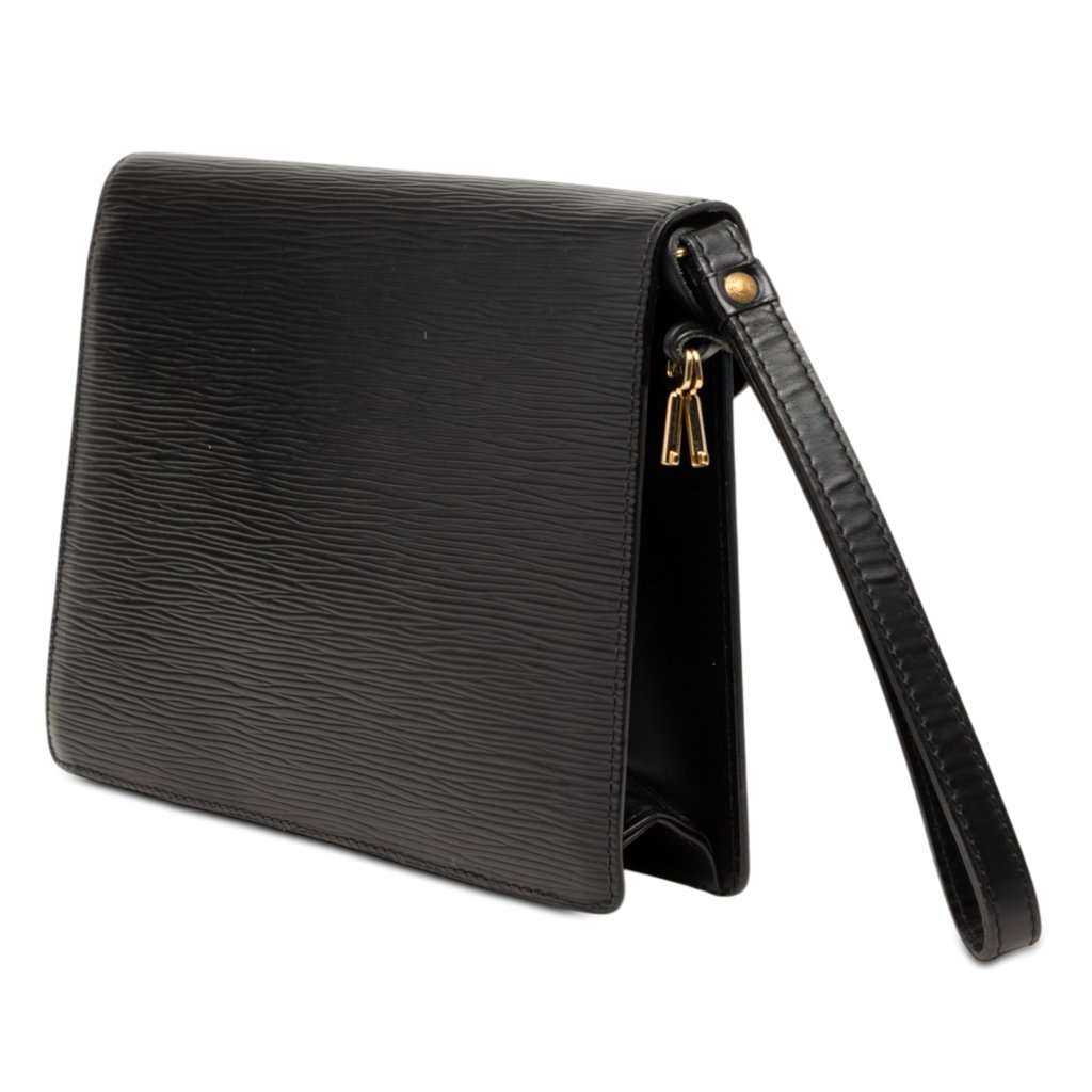 Louis Vuitton Epi Pochette Sellier Dragonne Black Leather Very good condition - Back View