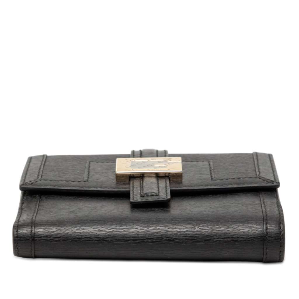 Gucci Textured Calfskin G Square Logo Bifold Wallet Black Leather Very good condition - Inside View