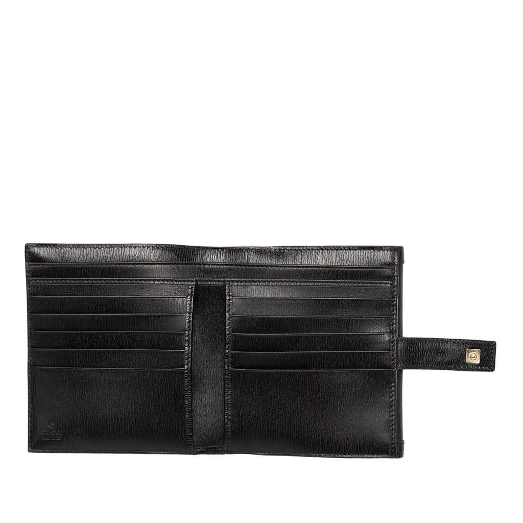 Gucci Textured Calfskin G Square Logo Bifold Wallet Black Leather Very good condition - Model View