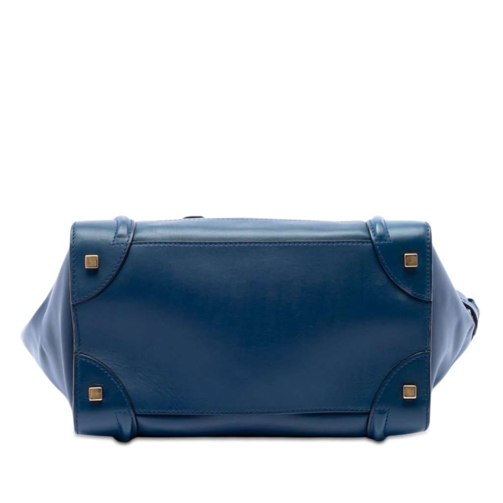 Celine Mini Bicolor Leather Luggage Tote Blue Leather Very good condition - Inside View