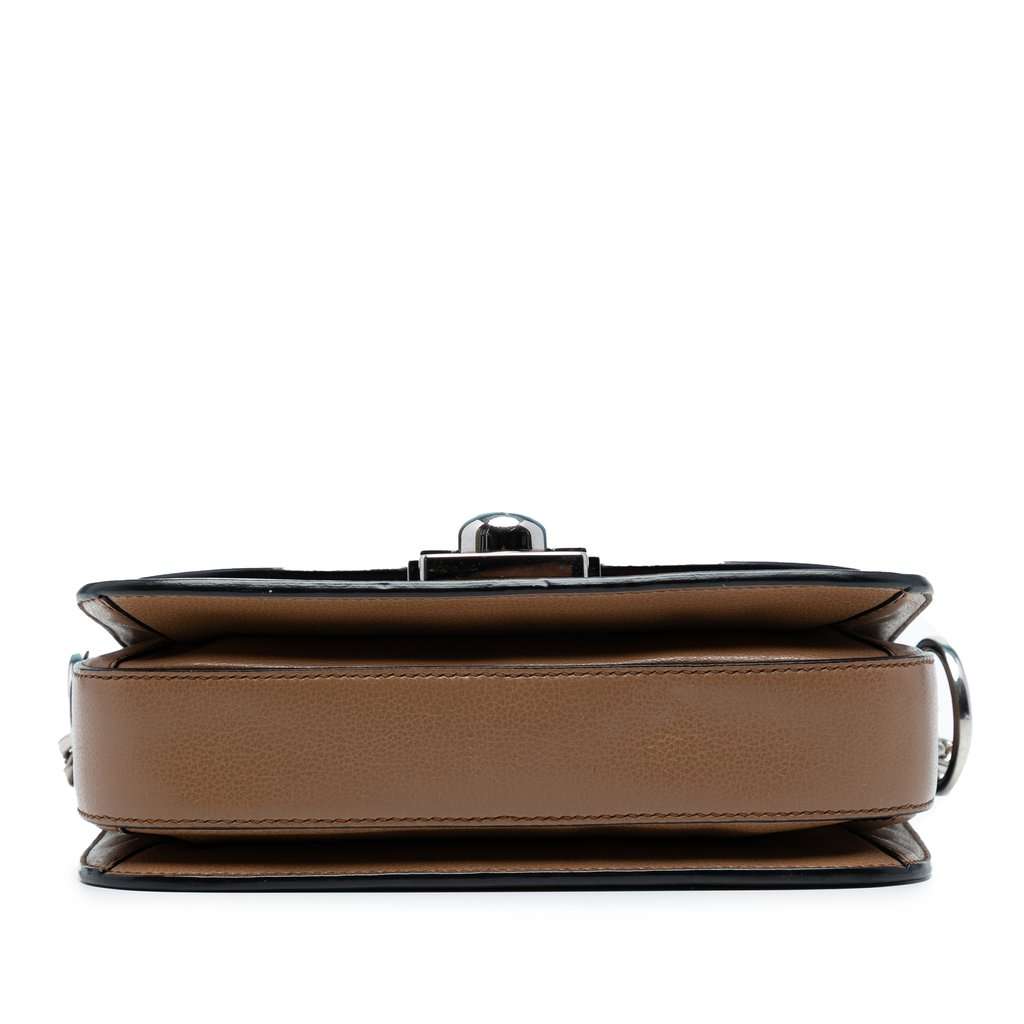 Prada Glace Calf Arcade Crossbody Brown Leather Very good - Inside View