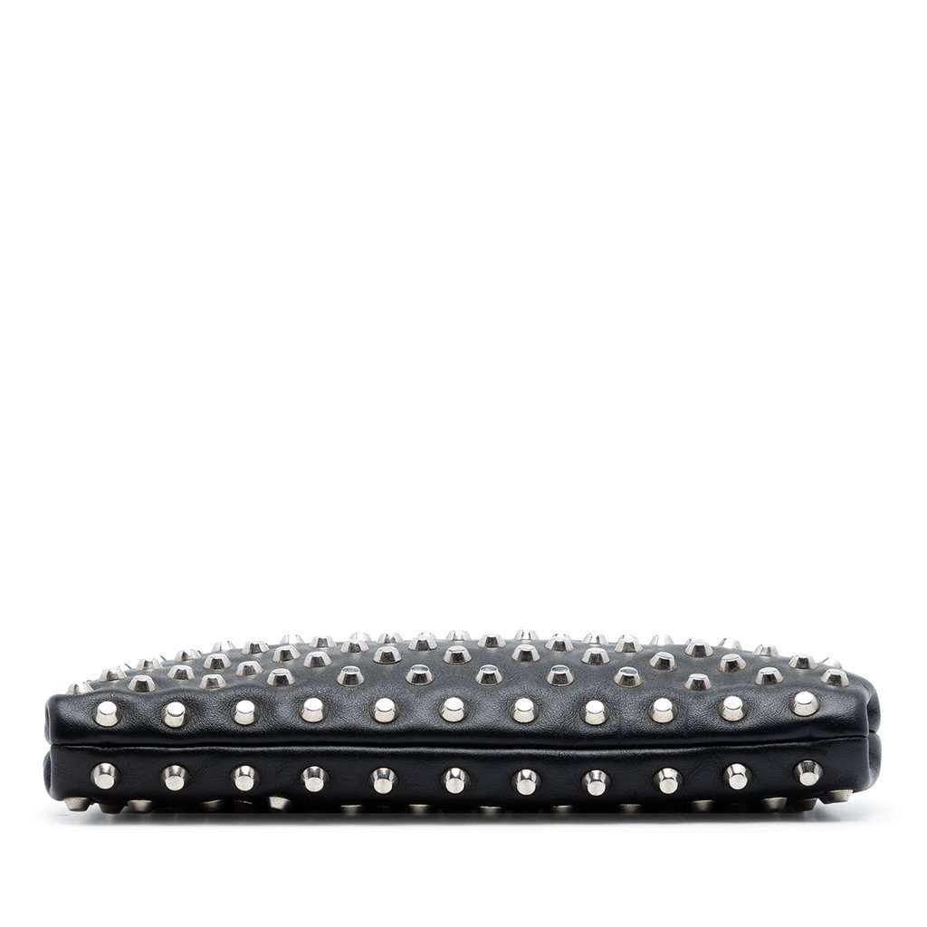 Prada Studded Leather Clutch Black Leather Very good condition - Inside View