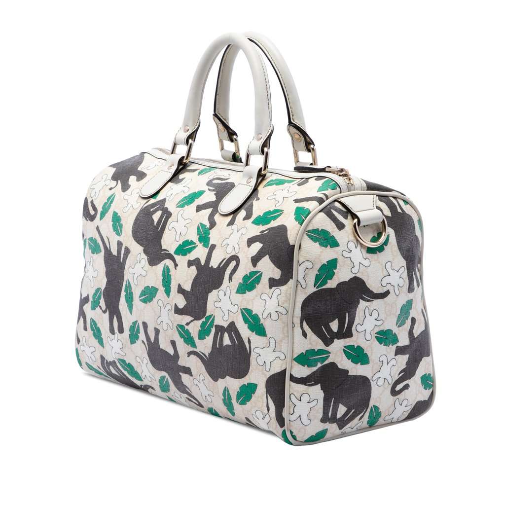 Gucci Limited Edition Medium GG Supreme Snowman In Africa Joy Boston Bag Beige Very good - Back View