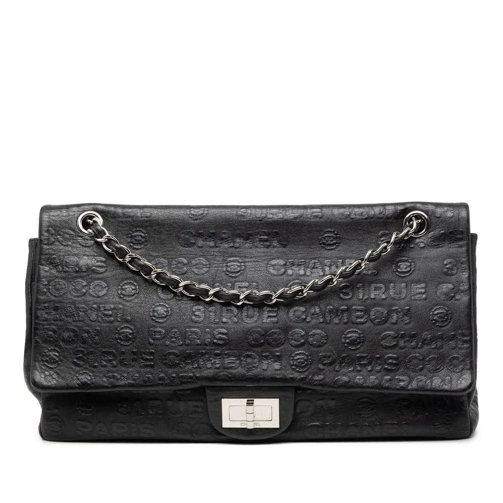 Chanel Maxi Embossed Calfskin 31 Rue Cambon Reissue 2.55 Double Flap Black Leather Very good condition - Front View