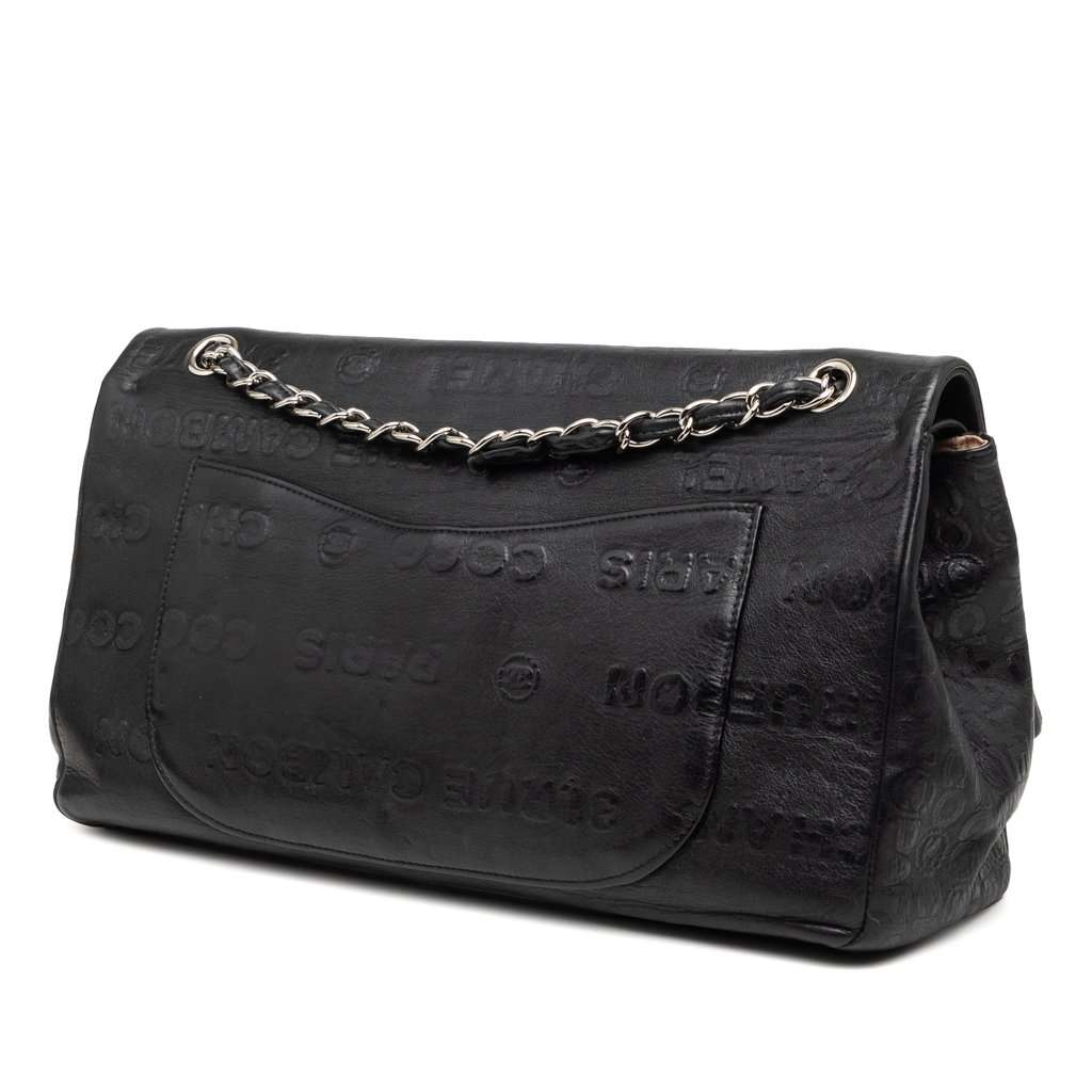 Chanel Maxi Embossed Calfskin 31 Rue Cambon Reissue 2.55 Double Flap Black Leather Very good condition - Back View