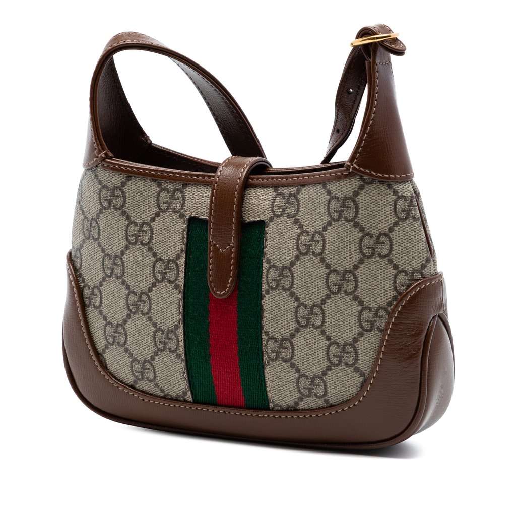 Gucci Mini GG Supreme Web Jackie 1961 Crossbody Beige Very good condition - Back View