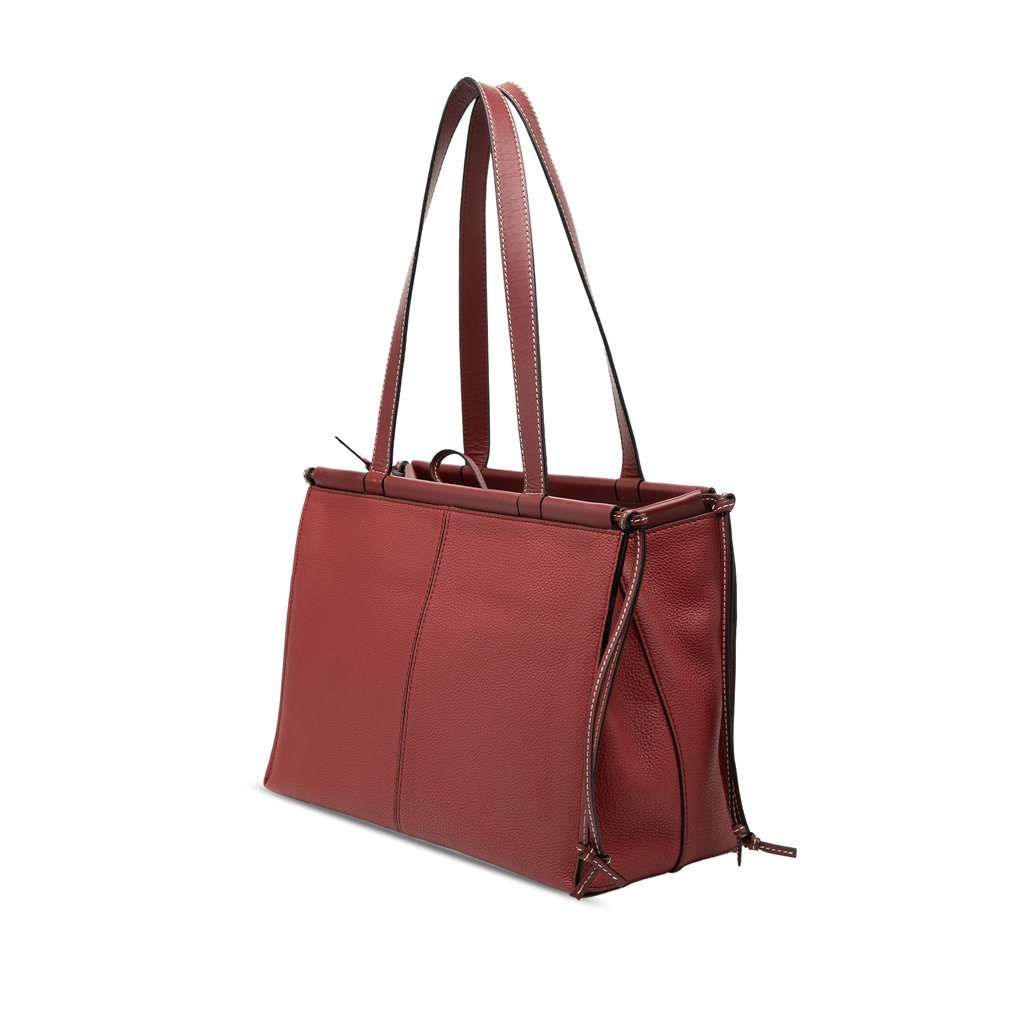 Loewe Small Leather Cushion Tote Red Leather Very good condition - Back View