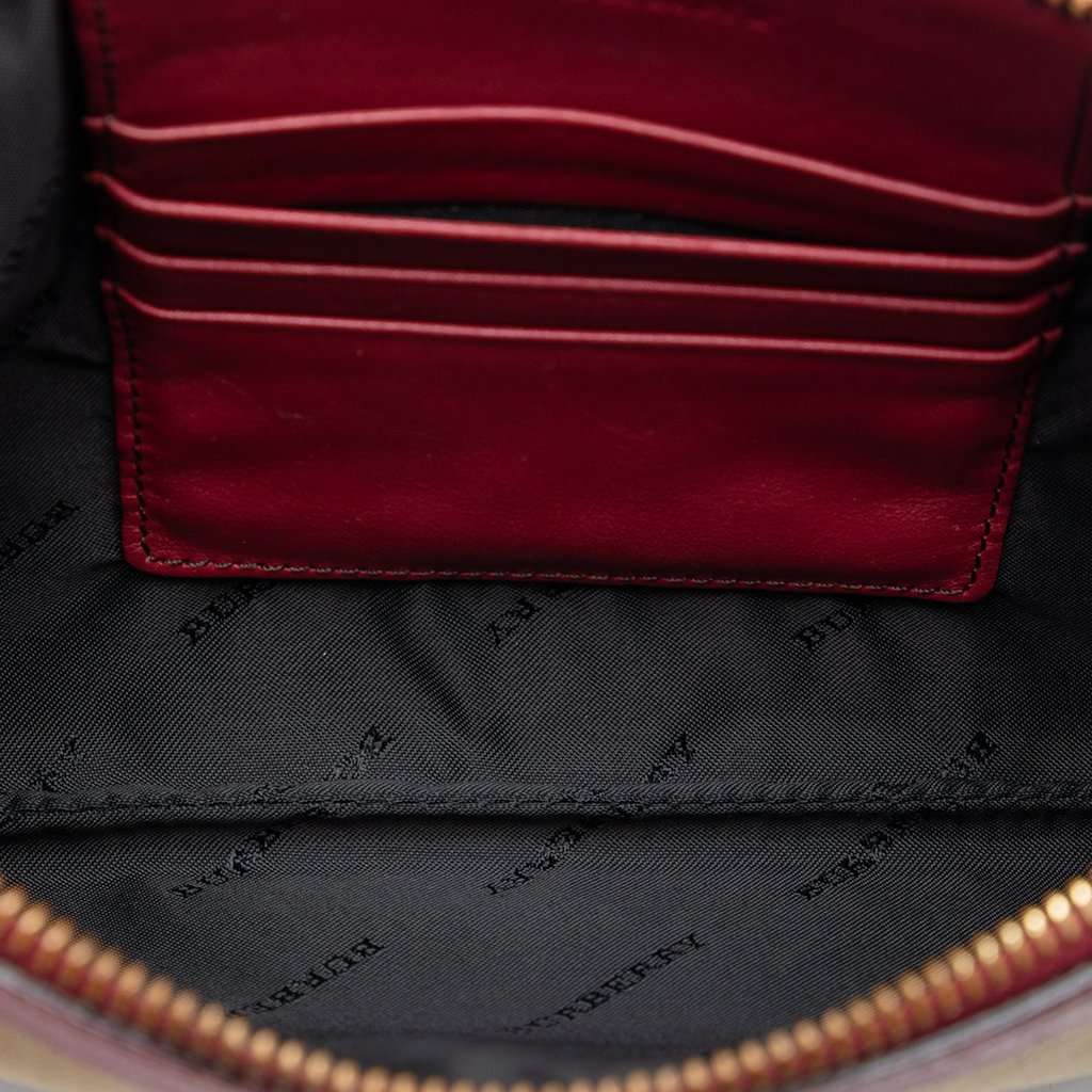 Burberry House Check Canvas Derby Peyton Crossbody Brown Very good - Model View
