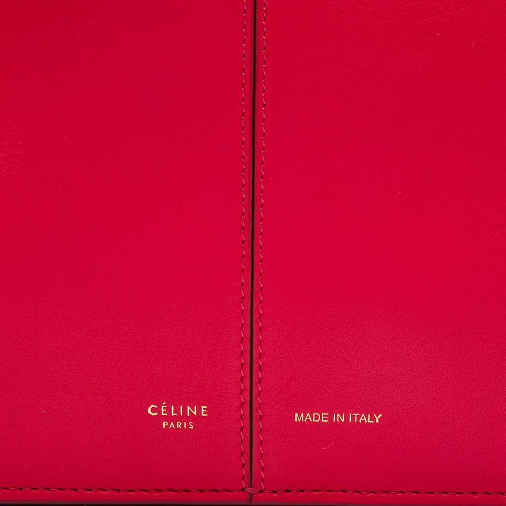 Celine Small Leather Trifold Tote Red Leather Very good - Box View