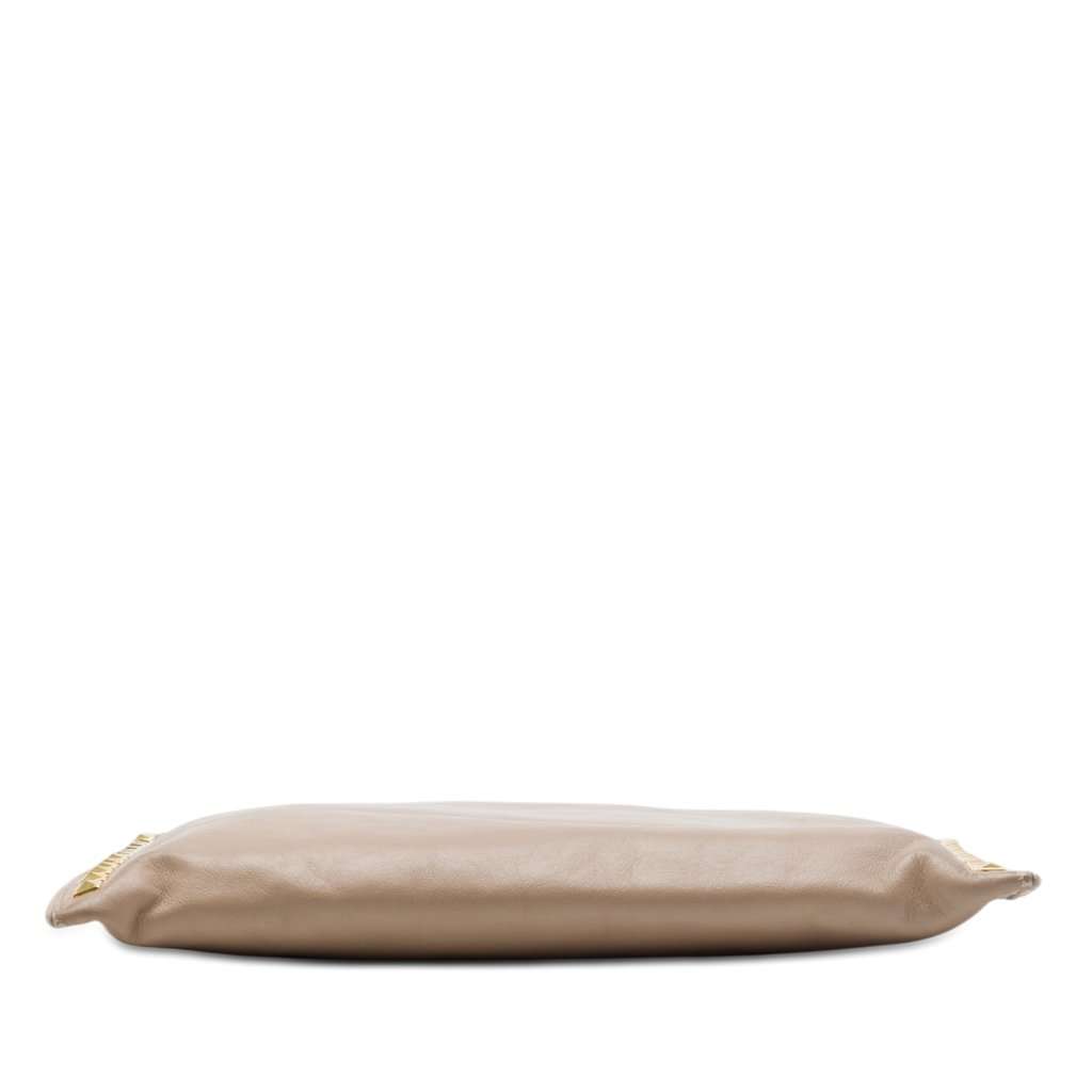 Miu Miu Studded Leather Zip Clutch Beige Leather Very good - Inside View