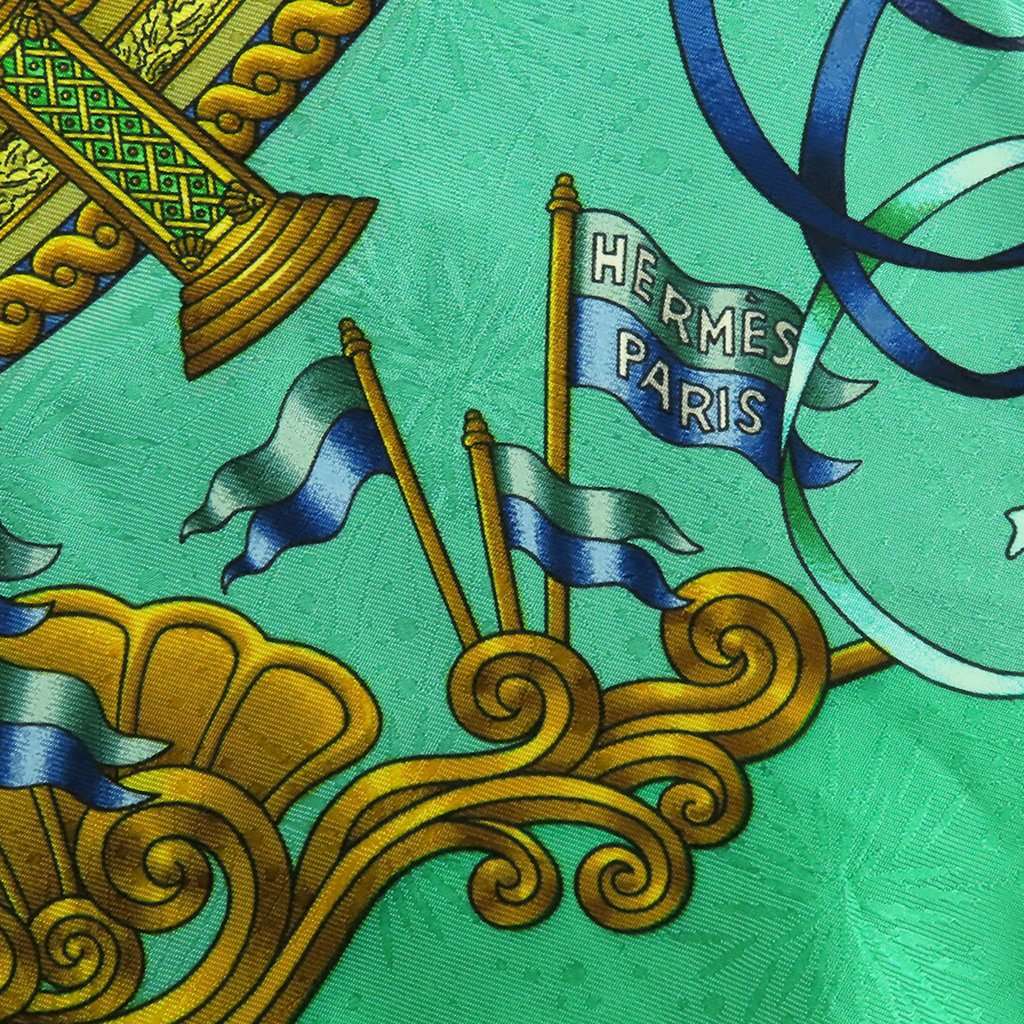 Hermès Luna Park Silk Scarf 90 Green Very good - Inside View