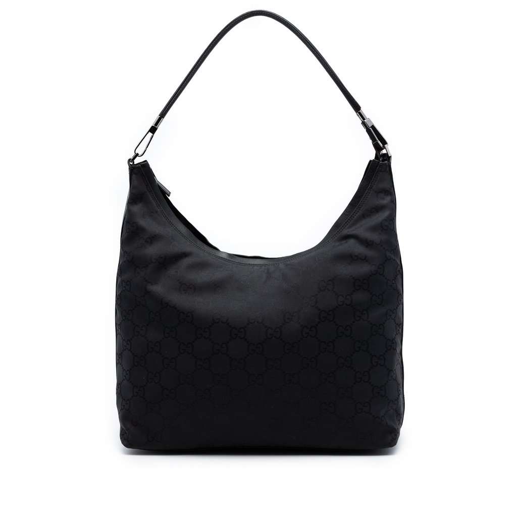 Gucci GG Canvas Shoulder Bag Black Very good condition - Front View