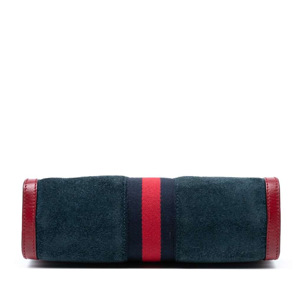 Gucci Small Suede Web Ophidia Chain Crossbody Blue Leather Very good condition - Inside View